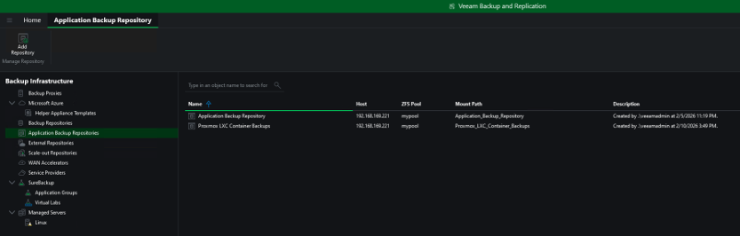 Veeam Application Backup Repository - Proxmox LXC 1 image 15
