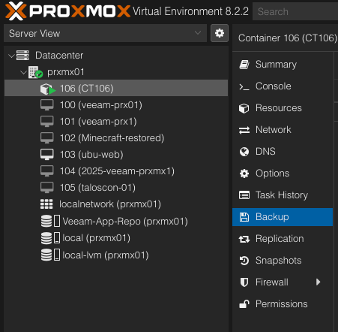 Veeam Application Backup Repository - Proxmox LXC 5 image 19
