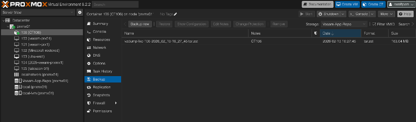 Veeam Application Backup Repository - Proxmox LXC 7 image 21